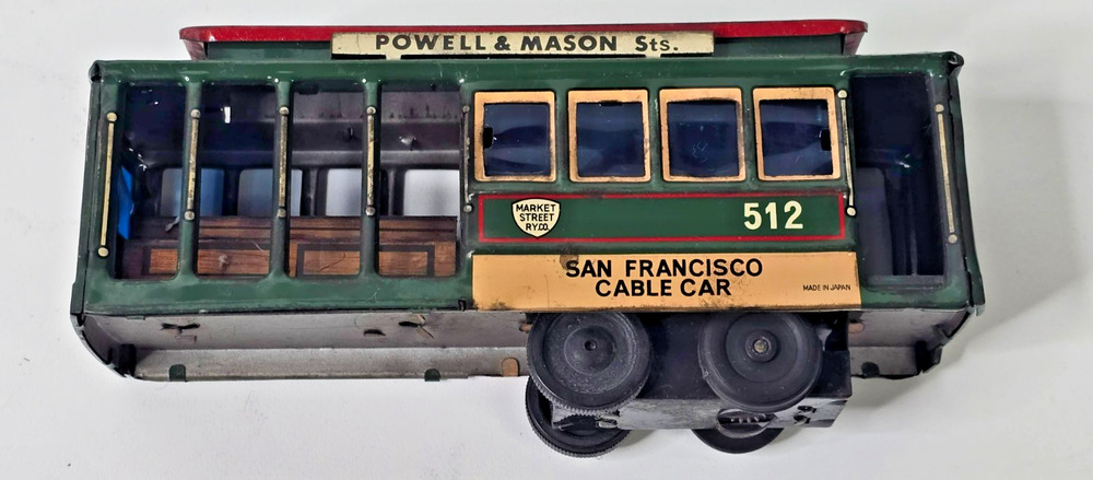 Vintage San Francisco Tin Litho Friction Cable Car PARTS / REPAIR